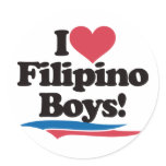 I Love Filipino Boys Round Sticker