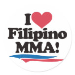 I Love Filipino MMA Round Sticker