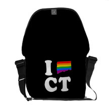 I LOVE GAY CONNECTICUT -- WHITE -.png Courier Bags