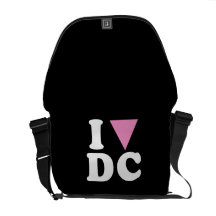 I LOVE GAY DC -- WHITE -.png Courier Bags