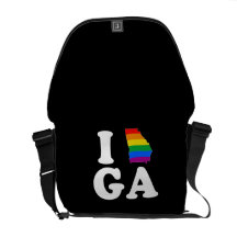 I LOVE GAY GEORGIA - WHITE -.png Messenger Bags