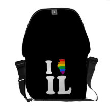 I LOVE GAY ILLINOIS - WHITE -.png Courier Bag