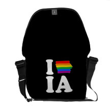 I LOVE GAY IOWA - - WHITE -.png Courier Bags