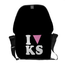 I LOVE GAY KS - WHITE -.png Courier Bags