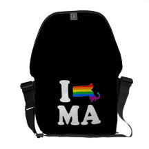 I LOVE GAY MASSACHUSETTS - WHITE -.png Courier Bag