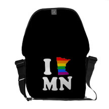 I LOVE GAY MINNESOTA - WHITE -.png Messenger Bags