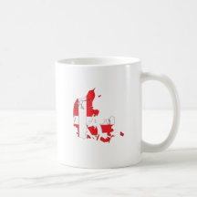 I naturlig storlek Danmark flaggakarta Kaffe Koppar