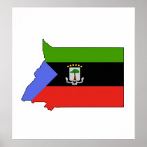 I naturlig storlek Ekvatorialguinea flaggakarta