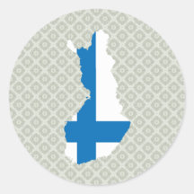 I naturlig storlek Finland flaggakarta Runda Klistermärken