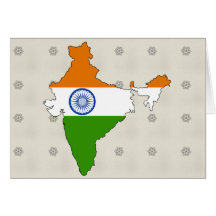 I naturlig storlek Indien flaggakarta Kort