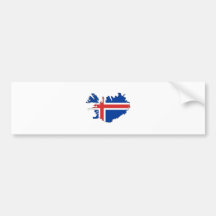 I naturlig storlek islandflaggakarta bildekal