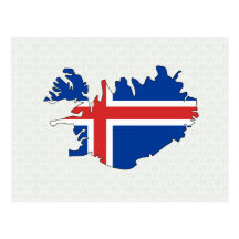 I naturlig storlek islandflaggakarta vykort