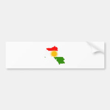 I naturlig storlek Kurdistanflaggakarta Bildekaler