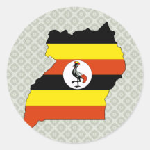 I naturlig storlek Uganda flaggakarta Rund Klistermärke