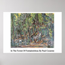 I skogen av Fontainebleau av Paul Cezanne Print