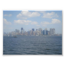 I stadens centrum Manhattan från Hudson River Fototryck