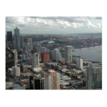 I stadens centrum Seattle flygbildvykort