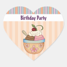 Ice Cream Birthday Party Stickers