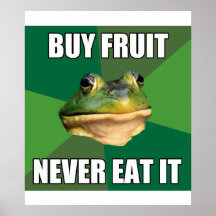 Illaluktande frukt för ungkarlgrodaköp print