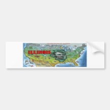 Illinois USA karta Bildekal
