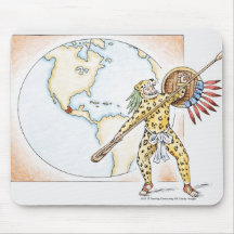 Illustration av den Aztec jaguarkrigare Musmatta