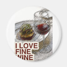 ILoveFineWine rött vin Kylskåps Magneter