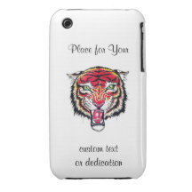 Ilsken vild tiger för kallt tecknadtatueringsymbol iPhone 3 Case-Mate cases