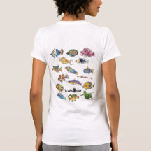 Imaginocean dubbelsidig tecknadfisk tshirts