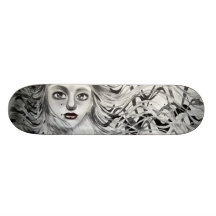 Inbillad flickateckning anpassad skate board