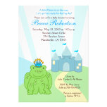 Inbjudan för baby shower 5x7 för grodaPRINCE slott