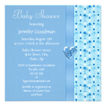 Inbjudan för baby shower för blåttFlamingopojke