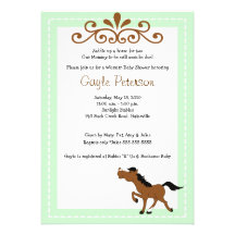 Inbjudan för baby shower för Cowgirl 5x7 för HÄST 