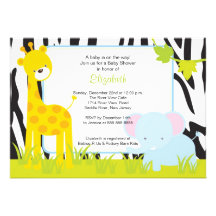 Inbjudan för baby shower för djungeldjurSafari