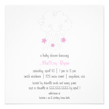 Inbjudan för baby shower för rosablommadusch