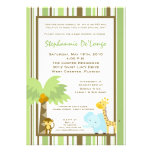 inbjudan för baby shower för Safari för djungel 5x