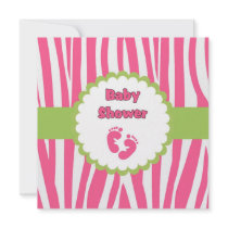 Inbjudan för baby shower för shock rosa- & gröntse