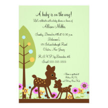 Inbjudan för baby shower för skogsmarkbabyhjort