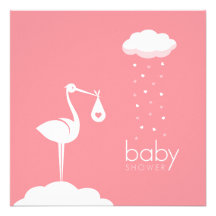 Inbjudan för baby shower för Storkflickaleverans