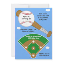 Inbjudan för baseballfödelsedagparti