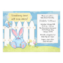 Inbjudan för blåttkaninbaby shower