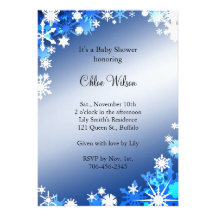 Inbjudan för blåttsnöflingorbaby shower