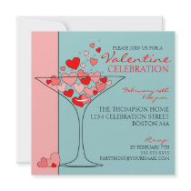 Inbjudan för coctail för kärlek för valentinpartyh