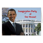 Inbjudan för Obama invigningparty Hälsnings Kort