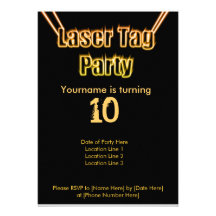 Inbjudan för orange för laser-märkreparty