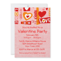 Inbjudan för party för kärleksamtalvalentin