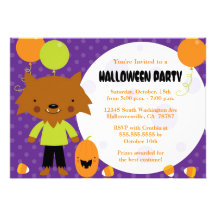 Inbjudan för party för werewolf- och måneHalloween