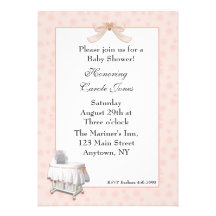 Inbjudan för persikaBassinete baby shower