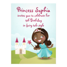 Inbjudan för Princess födelsedagsfest