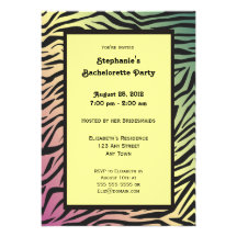 Inbjudan för regnbågesebraBachelorette party