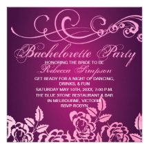 Inbjudan för rosa rosBachelorette party